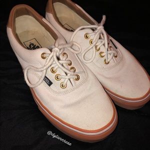 Vans White & Gum Sole Skate Sneakers